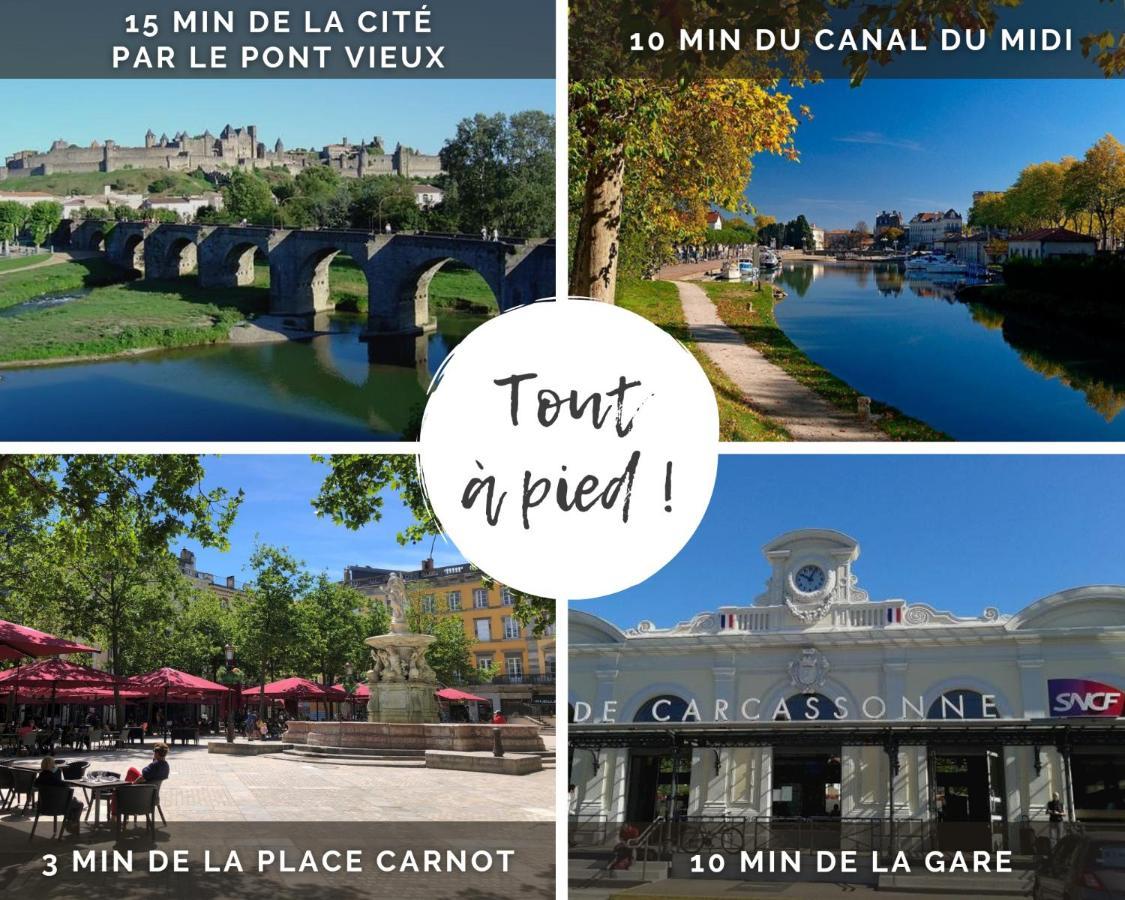 L'Escapade - Parking Gratuit - Wifi - Climatisation - Proche Cite - Tout Equipee 卡尔卡松 外观 照片